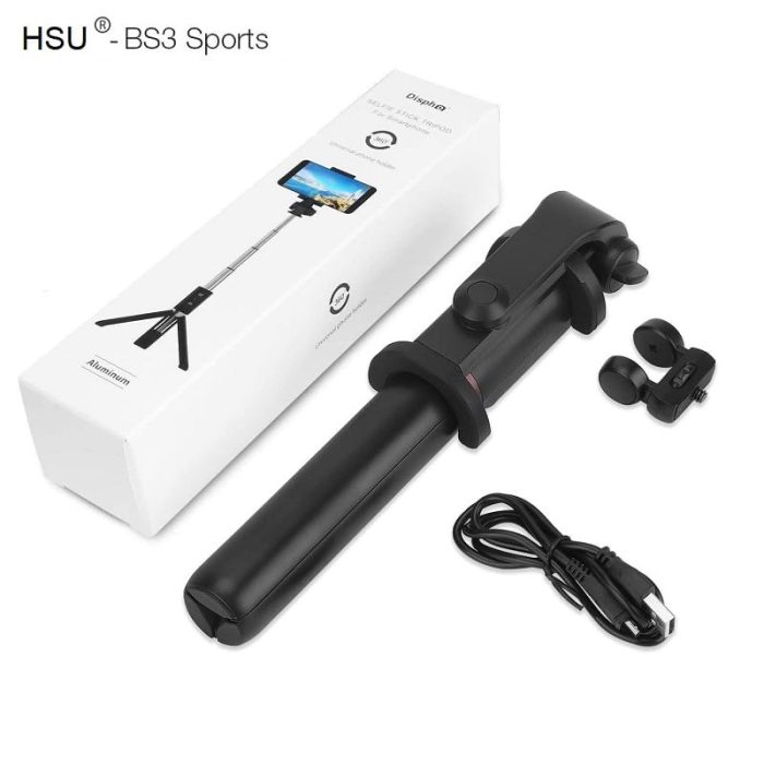 HSU 3 in 1 Wireless Bluetooth Selfie Stick Mini Tripod camera holder 10 - selfiestick.bg