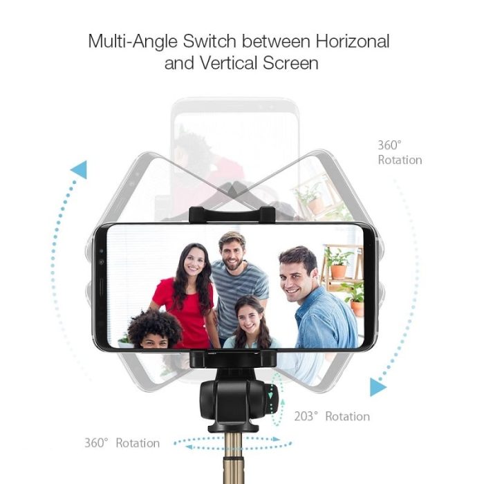 HSU 3 in 1 Wireless Bluetooth Selfie Stick Mini Tripod 01 - selfiestick.bg