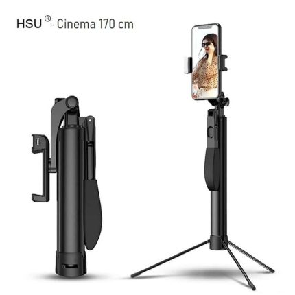 Селфи стик 5 в 1 HSU Cinema 170 см - Видео стабилизатор | Tрипoд + Bluetooth дистанционно
