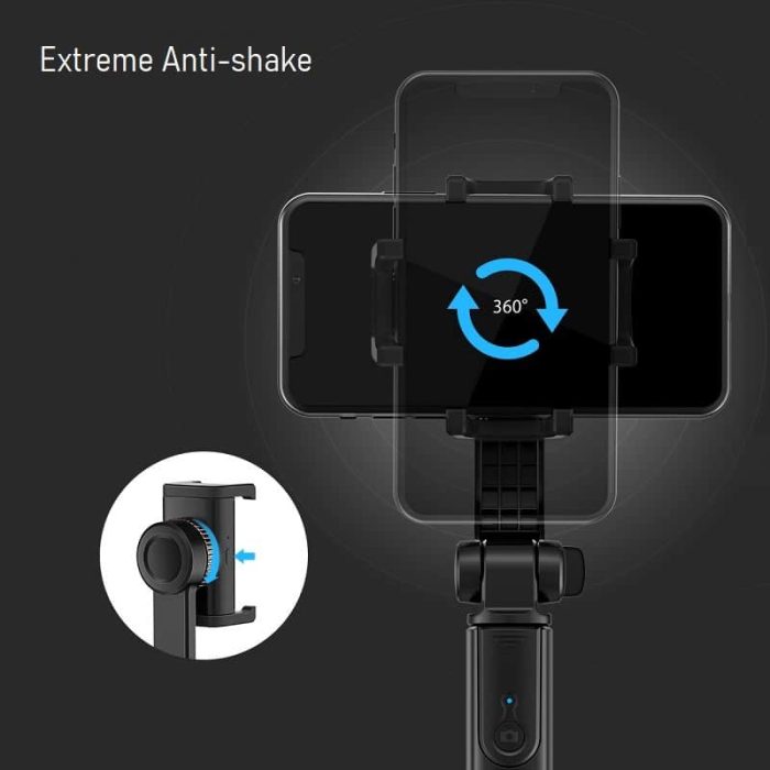 Selfie stick 5 in 1 HSU Extreme Anti-shake - Stabilizer Tripod Bluetooth remote-22