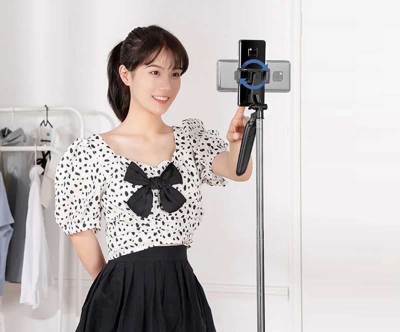 Selfie stick A66 1.6m with tripod for phone and cameras Live For Vlog 002 - selfiestick.bg