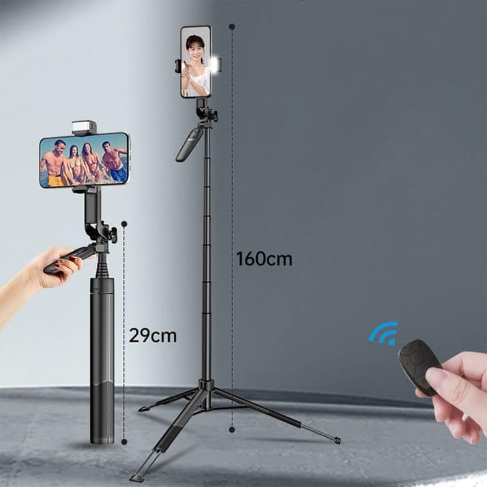 Selfie stick A66 1.6m with tripod for phone and cameras Live For Vlog 015 - selfiestick.bg