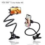 HSU 360 Lazy Holder M2 - МЕТАЛНА Универсална стойка за телефон с двойна щипка