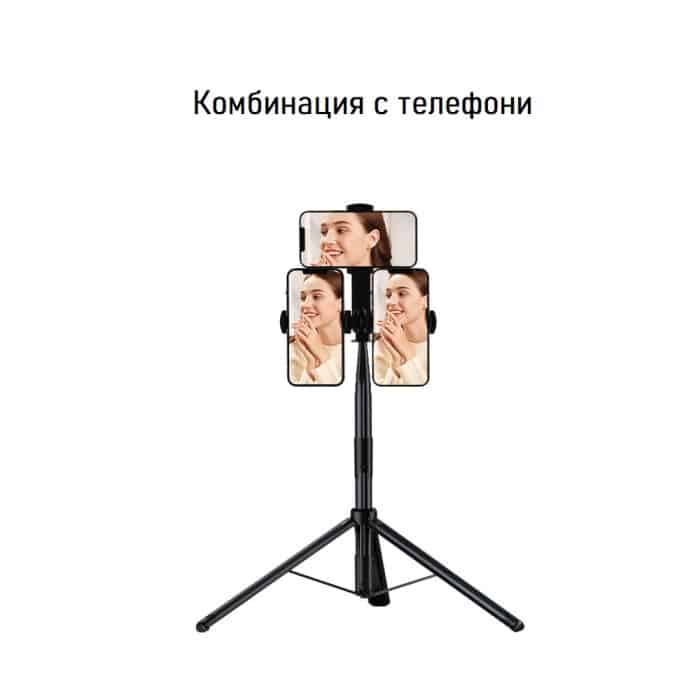 double mobile and tablet holder tripod selfie stick 02 - selfiestick.bg