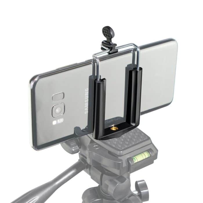 Универсална стойка за телефон M1 - 65 - 85 мм | 1/4" - universal-smartphone-phone-holder-adapter-tripod - 65-85 mm
